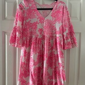 Lilly Pulitzer Pink and White Floral Dress